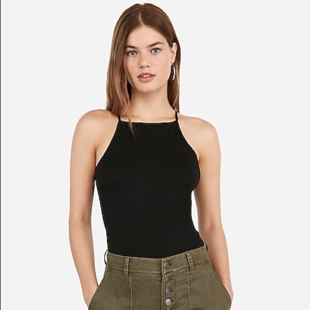 Express Basic Black Cropped Tank
